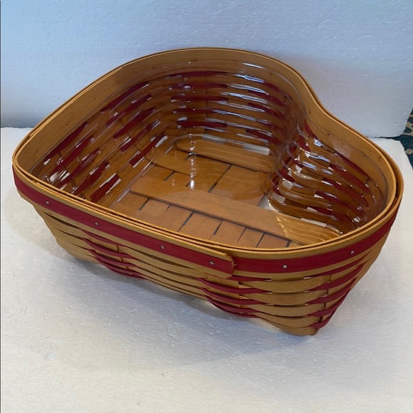 Longaberger 1999 love letters sweetheart Heart Basket liner protector lid XL - Picture 9 of 16
